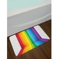 thumbnail image 2 of Pride Bath Mat, Shade of Rainbow Colors Road Lines Love Wins LGBT Happiness and Joy Celebration, Plush Bathroom Decor Mat with Non Slip Backing, 29.5" X 17.5", Multicolor, by Ambesonne, 2 of 2