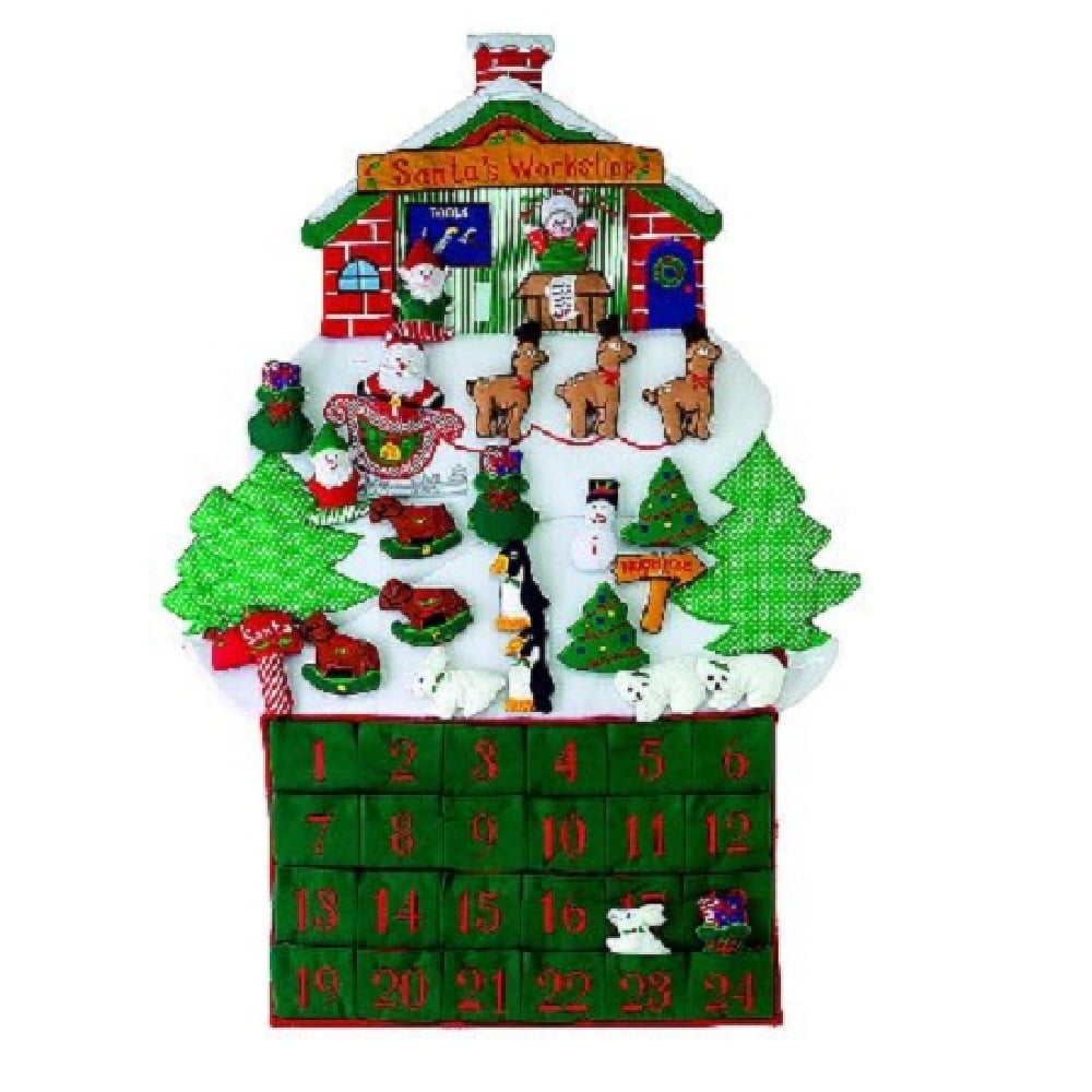 24" Large Santa's Fabric Christmas Advent Calendar Walmart