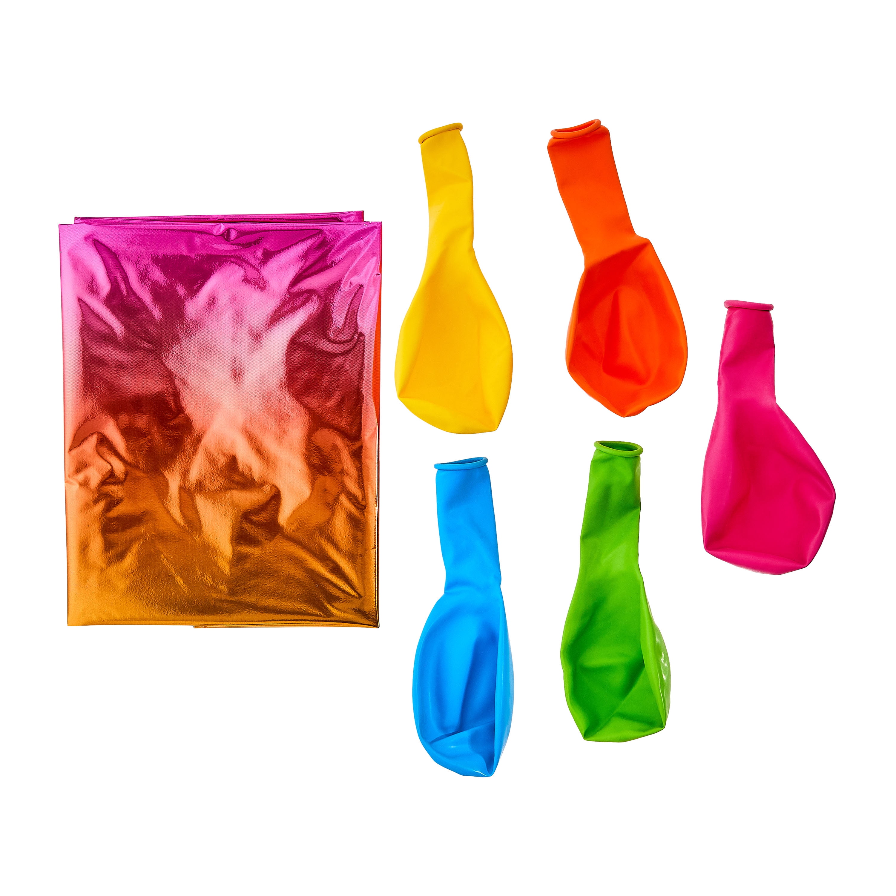 Colorful Party Giant Flower-Shaped Foil and 12” Latex Balloon Bouquet, 6pc