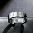 thumbnail image 5 of 6mm Silver Roman Numerals Spinner Band Women's Titanium Steel Party Ring Sz 6-10, 5 of 5
