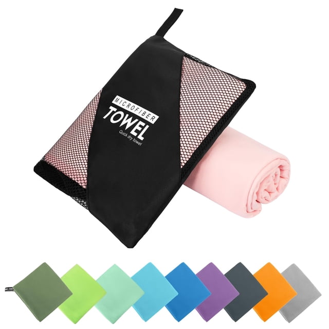 Toalla de Viaje ZIUDBOC de Microfibra, Secado Rápido, Súper Absorbente, Rosa