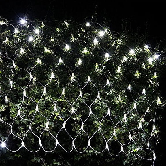 Battery Powered Net Lights,4.9ft x 4.9ft 100 LED Net Mesh Tree-wrap Lights Decorative Fairy Lights String for Holiday Christmas Halloween Mother Day Garden Backyard - [Remote,8 Mode,Timer] (