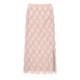 thumbnail image 4 of SAWOBUUN Womens Sequin Fringe Mesh Midi Skirt High Waist Split Bodycon Sheer Tassel Party Skirt, 4 of 5