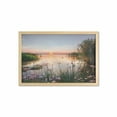 thumbnail image 1 of Nature Wall Art with Frame, Sunset at Chudskoy Lake Estonia View Spring Flowers Landscape Photo, Printed Fabric Poster for Bathroom Living Room, 35" x 23", Pale Blue Pale Pink, by Ambesonne, 1 of 2