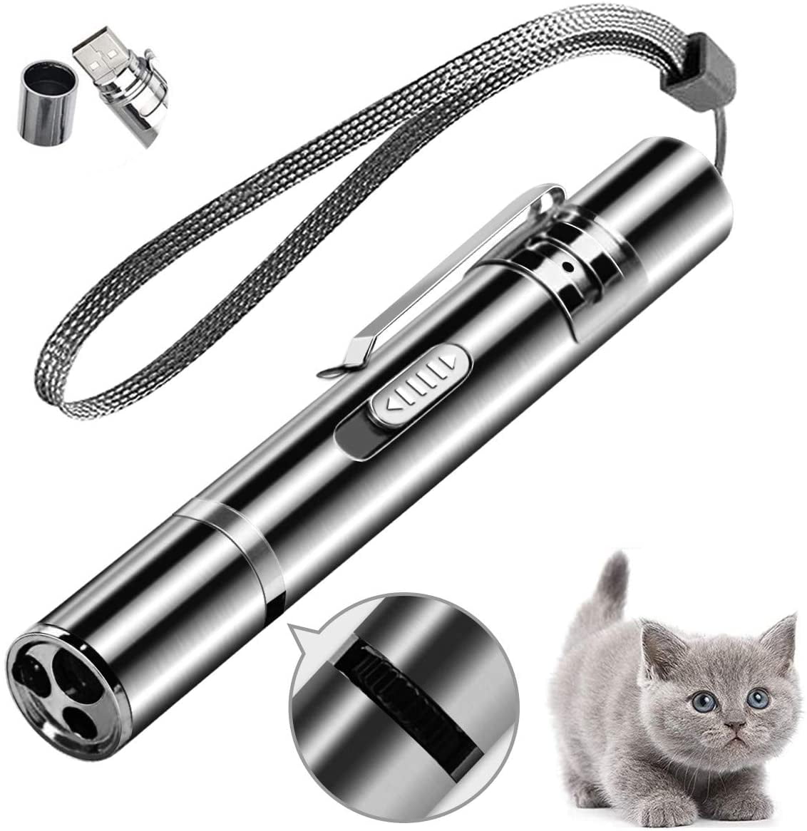 Pet Cat Paw Chaser Interactive LED Laser Light Pointer Pet Exercise Healthy Toy 