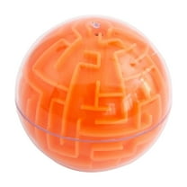 Junepar 3D Puzzle Maze Ball Magic Brain Teasers Games Memory Sequential Gravity Maze Cube Ball Sphere Educational Puzzle Toys Orange