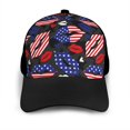 thumbnail image 3 of Naloa American With Lips Adult adjustable Print Baseball Hat, Patchwork curved brim baseball capfor Men and Women, One Size, 3 of 5