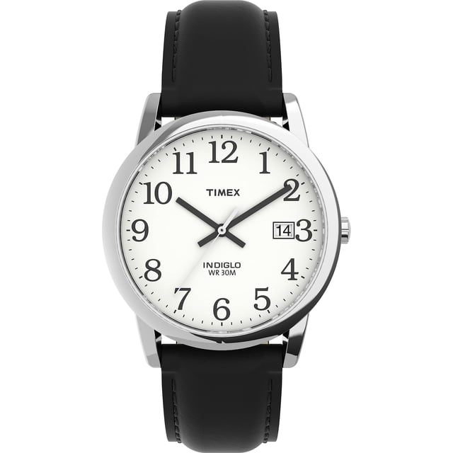 Reloj Timex Easy Reader T2H281, correa de piel negra de 35 mm