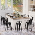 thumbnail image 3 of Metal Bar Stools Set of 4 Industrial Bar Height Stools with Back Bar Chairs, 3 of 5