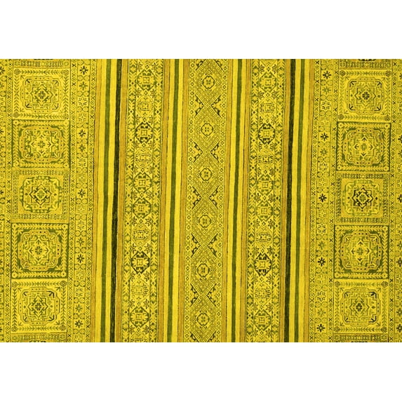 Ahgly Company Indoor Rectangle Abstract Yellow Modern Area Rugs, 8' x 12'