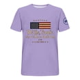 thumbnail image 5 of JFGHDG Women T Shirts Casual Anniversary & Tee Simple July 4th Commemorative Tee Classic Patriotic Tee For Anniversary Women'S Flag Graphic July 4th Tee Light Violet 2XL, 5 of 5