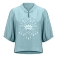 thumbnail image 4 of Blouses For Women Linen Shirts For Cotton Summer Retro Embroidered Tops Casual Trendy Vacation Blouse Womens Tops, 4 of 6