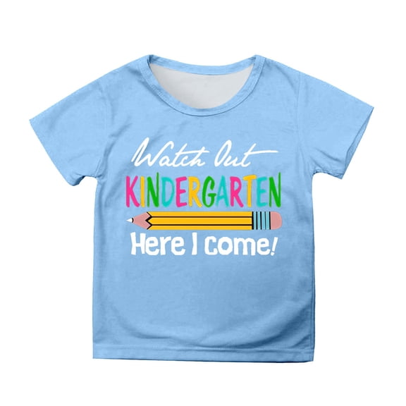 XEGLSBU Girls T-Shirts Size 10-12 Capybara Kids Short Sleeve Casual Shirt with Cartoon Print for Boys and Girls Comfortable Daily Wear Top Sky Blue Size 6-7 Years
