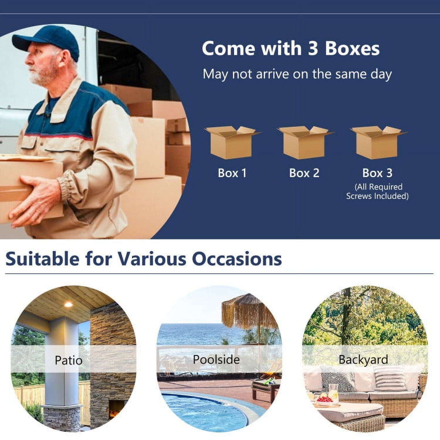 Aimee Lii 4 Pieces Wicker Patio Furniture Set with Tempered Glass Coffee Table, Wicker Outdoor Sectional, Navy Aimee Lii 4 Pieces Wicker Patio Furniture Set with Tempered Glass Coffee Table, Wicker Outdoor Sectional, Navy