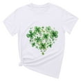 thumbnail image 2 of T-shirts de la Saint-Patrick pour Femmes, Col Rond, Manches Courtes, Imprimé Arbre de Noël, 2 of 4