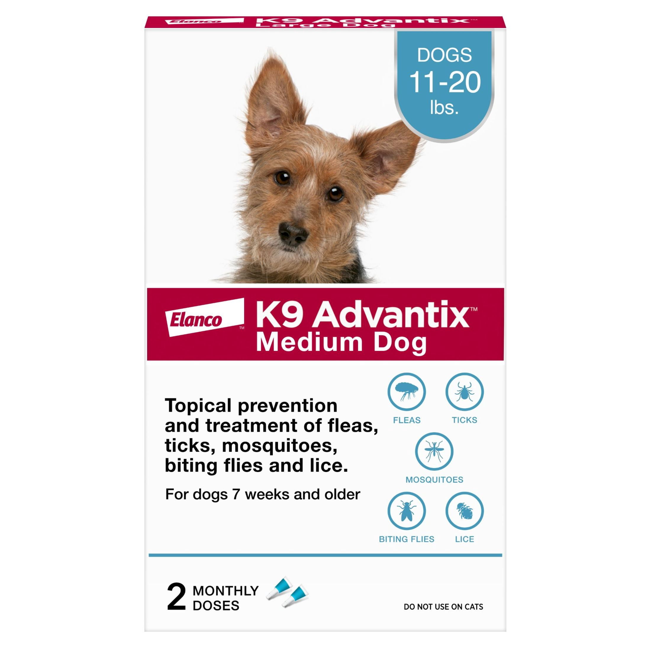 (6 pack) K9 Advantix Flea, Tick & Mosquito Prevention for Medium Dogs 11-20 lbs., 2-Monthly Treatments
