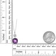 thumbnail image 2 of Gem Stone King 925 Sterling Silver Purple Amethyst and Lab Grown Diamond Pendant for Women | 3.74 Cttw | Gemstone February Birthstone | Cushion Checkerboard 10MM, 2 of 4