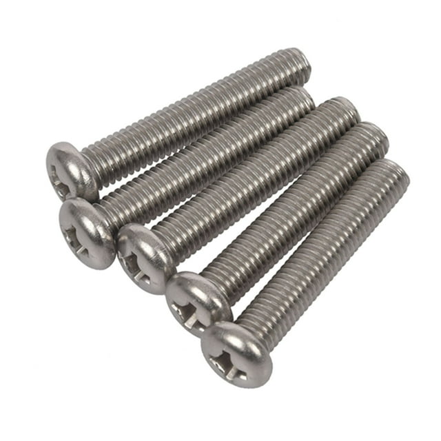 M8 x 45mm 304 Stainless Steel Phillips Machine Screw Bolt 5pcs,5pcs x Phillips Screws,Silver