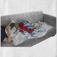 thumbnail image 5 of Anchor Soft Flannel Fleece Blanket, Anchor Head Bones Skeleton Roses Bouquet Dolphin Wildlife Danger Traveling, Cozy Plush for Indoor and Outdoor Use, 60" x 80", Red Blue Sand Brown, by Ambesonne, 5 of 5