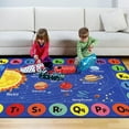 thumbnail image 4 of Kids Rug Outer Space Carpet for Playroom, ABC Educational Learning Area Rug, Non-Slip Solar System Road Play Play Rug for Kids Bedrooms, Classroom, Nursery Room Decor (Blue, 78.7X59 INCH), 4 of 8