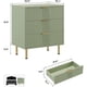thumbnail image 2 of Green 3-cajón cómoda para dormitorio fluted moderno nightstand con deep cajones y de anchura top de madera organizer y side mesa para sala de estar hallway o para niños room, 2 of 7