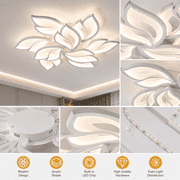 Garwarm 29.5 Modern LED Ceiling Light, 75W Dimmable Flush Mount Ceiling Light with Remote, 3000K-6500K Adjustable Acrylic Ceiling Lamp for Living Room, Dining Room, Bedroom