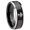Black 2 Tone Beveled Edge, variant on Celtic Cross Beveled Edge Brush Black 2 Tone Tungsten Men Ring 10MM