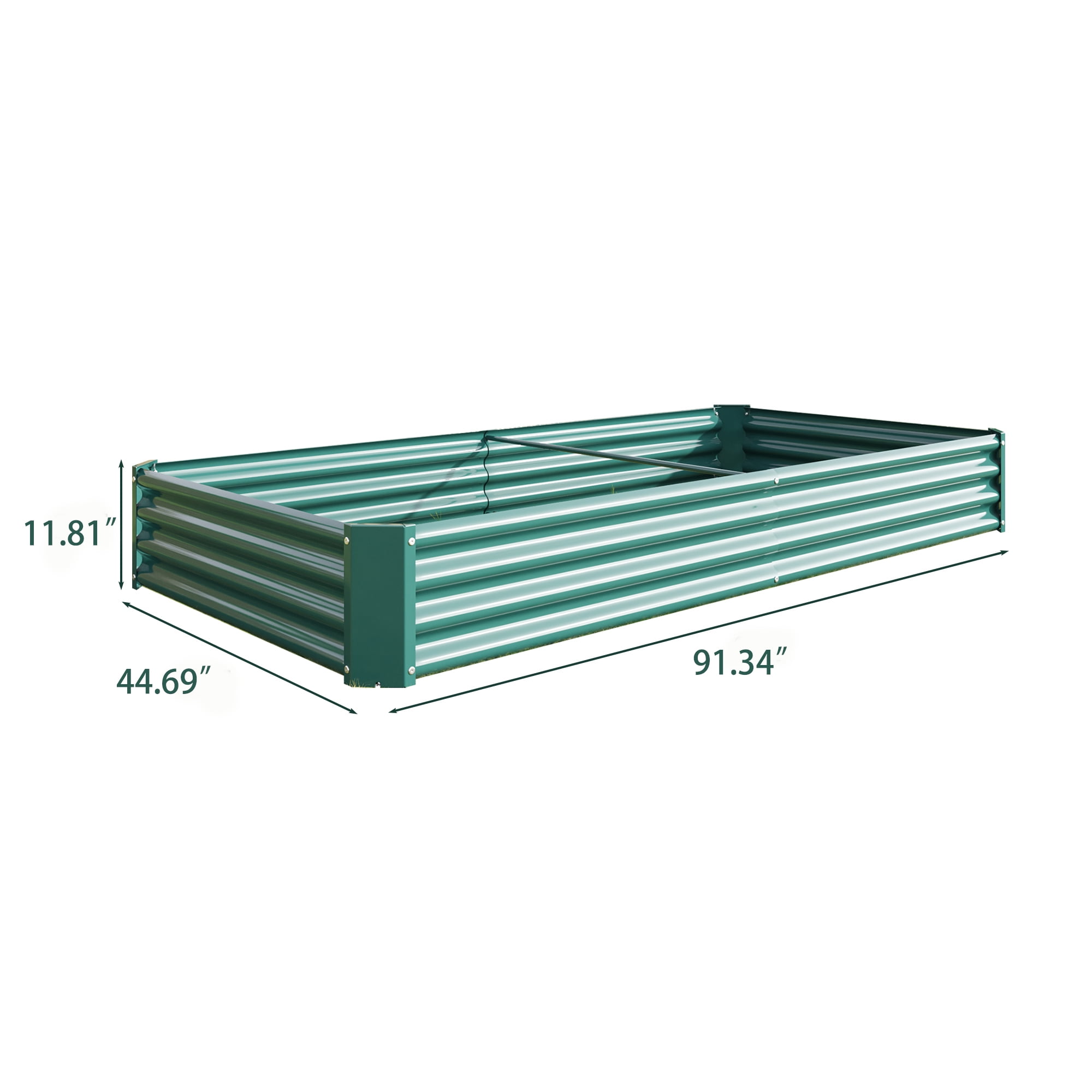 Yoneston Galvanized Raised Garden Beds Kit 7.6x3.7x0.98ft Rectangle Metal Garden Beds Galvanized Steel Planter Box for Vegetables Flowers Herbs Outdoor, Green