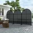 thumbnail image 3 of MAYEERTY 72*47" Outdoor Black Arched Metal Privacy Panel Screen for Patio, Parallel Line Pattern, 3 of 5