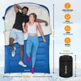 thumbnail image 3 of KingCamp Double Sleeping Bag with 2 Pillows for Adults, Queen size Water-resistant 2-in-1 Sleeping Bag for Outdoor & Indoors (Blue,6.8℉-41℉), 3 of 7