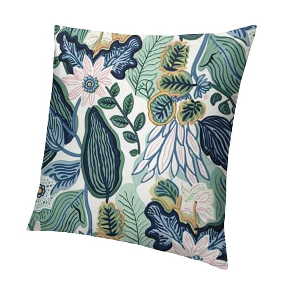 BCIIG Embroidered Decorative Throw Pillow Cover Farmhouse Floral Pillowcase for Living Room Sofa Bed (Bird Flower) 12x12in