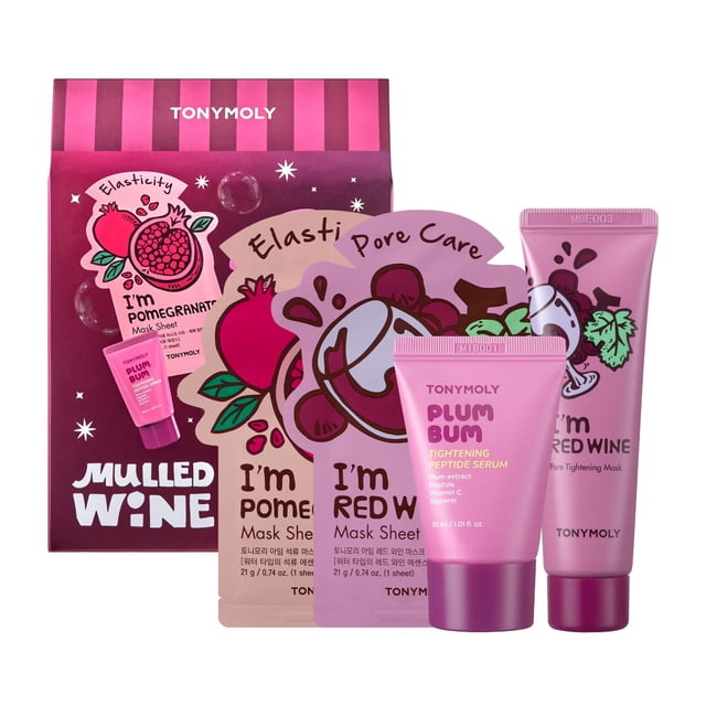 TONYMOLY Mulled Wine Mask and Body Serum Set, 4 Piece