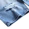 thumbnail image 4 of Ausyst Mens Shorts Summer Clearance Zipper Elastic Slim Casual Denim Shorts Play Wrap Ripped Men's Mid-length Pants, 4 of 7