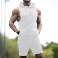 thumbnail image 4 of Edvintorg Summer 2 Piece Sportswear Outfit for Men Streetwear Fashion Sleeveless Hoodies Tops and Shorts Sets Two-Piece Sports and Leisure Tracksuit Suit, 4 of 7