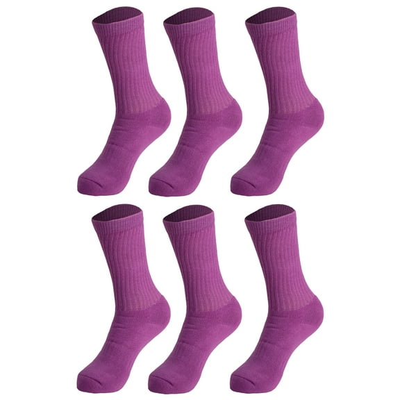 Women's 6-Pack Cotton Crew Socks - Breathable Everyday Wear (Fits US 5-10)