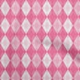 thumbnail image 1 of oneOone Viscose Jersey Pink Fabric Argyle Diy Clothing Quilting Fabric Print Fabric By Yard 60 Inch Wide, 1 of 4