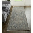thumbnail image 5 of 10' Blue And Ivory Floral Power Loom Stain Resistant Runner Rug, 5 of 5