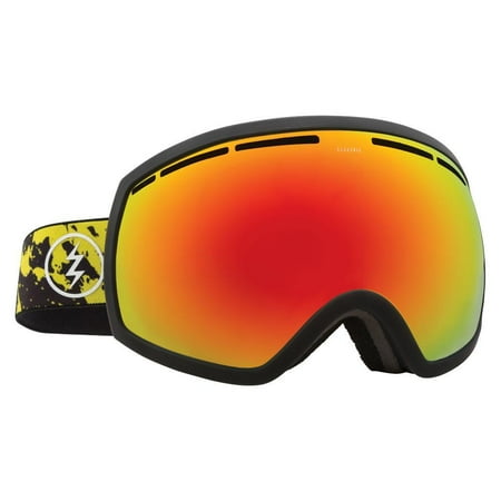 Electric Unisex EG2 Snowboard Ski Goggles - Red Yellow Splatter/Red Chrome Lens