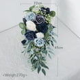 thumbnail image 5 of Elegant Wedding Bouquets for Bride, Rose Flower Floral Handmade Holding Bouquet, for Wedding Party Anniversary Celebrations Photo Props Blue, 5 of 8