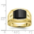 thumbnail image 3 of 10K Yellow Gold Ring Band Men's Diamond Round Onyx Black, Size 7, 3 of 5