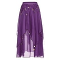 thumbnail image 3 of YONGHS Women Asymmetric Sequins Beads Chiffon Belly Dance Skirt Tribal Folk Dance Latin Dancewear Purple One Size, 3 of 7