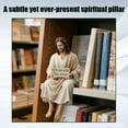 thumbnail image 3 of Jesus Resin Desk Companion Figurine, Car Dashboard Home Office Table Decor Jesus Christ Statue with "I Am with You Always" Sign, Handmade Sitting Religious Decorative, 3 of 7