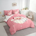 thumbnail image 3 of Manfei Cartoon Santa Claus Twin Bedding Sets 7-Piece for Kid, Merry Christmas Bedding Comforter Set, Pink Princess Style Reversible Sheet Sets, Super Cozy Room Decor, 3 of 7