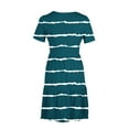 thumbnail image 4 of SEMPAI Spring Savings Summer Dresses Summer Dress Short Sleeve Crew Neck Print Mid-Length Summerdresses For Women 2025 Trendy for Christmas Women's Plus Dresses Clearance, 4 of 6