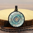 thumbnail image 5 of OPOLSKI Vintage Glass Cabochon Pendant Long Chain Necklace Ancient Bronze, 5 of 8