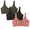 Desert Dusk/Olive Night/Black, variant on Women's Comfort Front Close Sports Bra, 3 Pack, Style 96014D