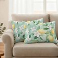 thumbnail image 2 of Farm Watercolor Pillow Covers 2 Pack Lemon Leaf Flowers Green Background Pillowcase Waterproof Outdoor Throw Pillow Cover for Patio Balcony Rectangular Cushion 20”x12”, 2 of 9