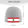 thumbnail image 4 of Lebanese-Flag Beanie Hat Men Women Warm Printed Cap Knit Beanies Hats Outdoor Winter Gray, 4 of 6