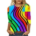 thumbnail image 2 of Craaazy Cozy Valentines Day T Shirts for Women Crew Neck 3/4 Sleeve Tops Gifts, 2 of 6