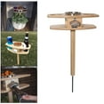 thumbnail image 2 of Fiocias Portable Outdoor Solid Wood Wine Table Lawn Picnic Party Trip Wine Glass Beer Cup Bottles Rack Stand Beer Opener for Sand and Grass, 2 of 9
